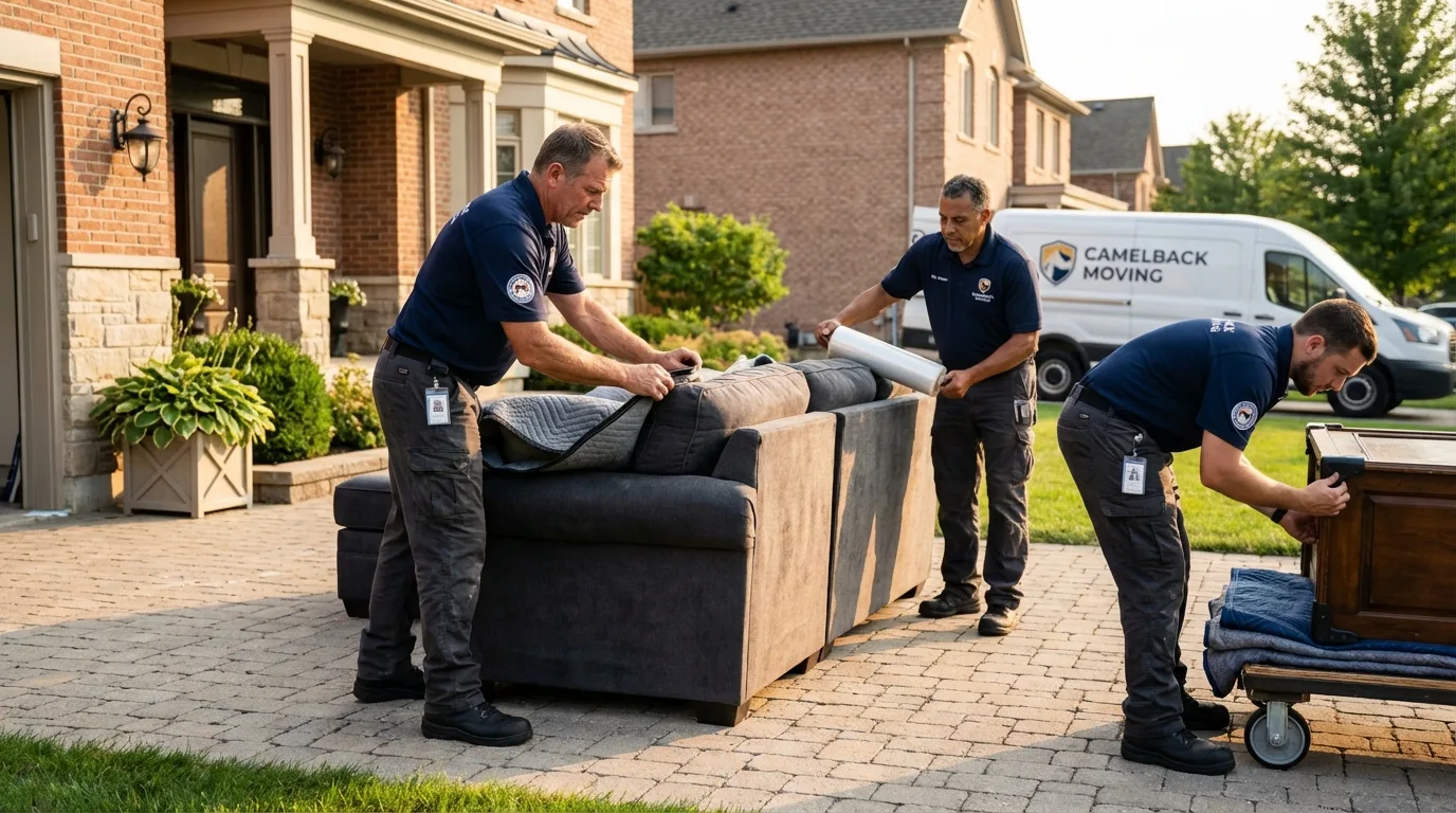 Large estate moving crew wrapping furniture in Bamberg, SC